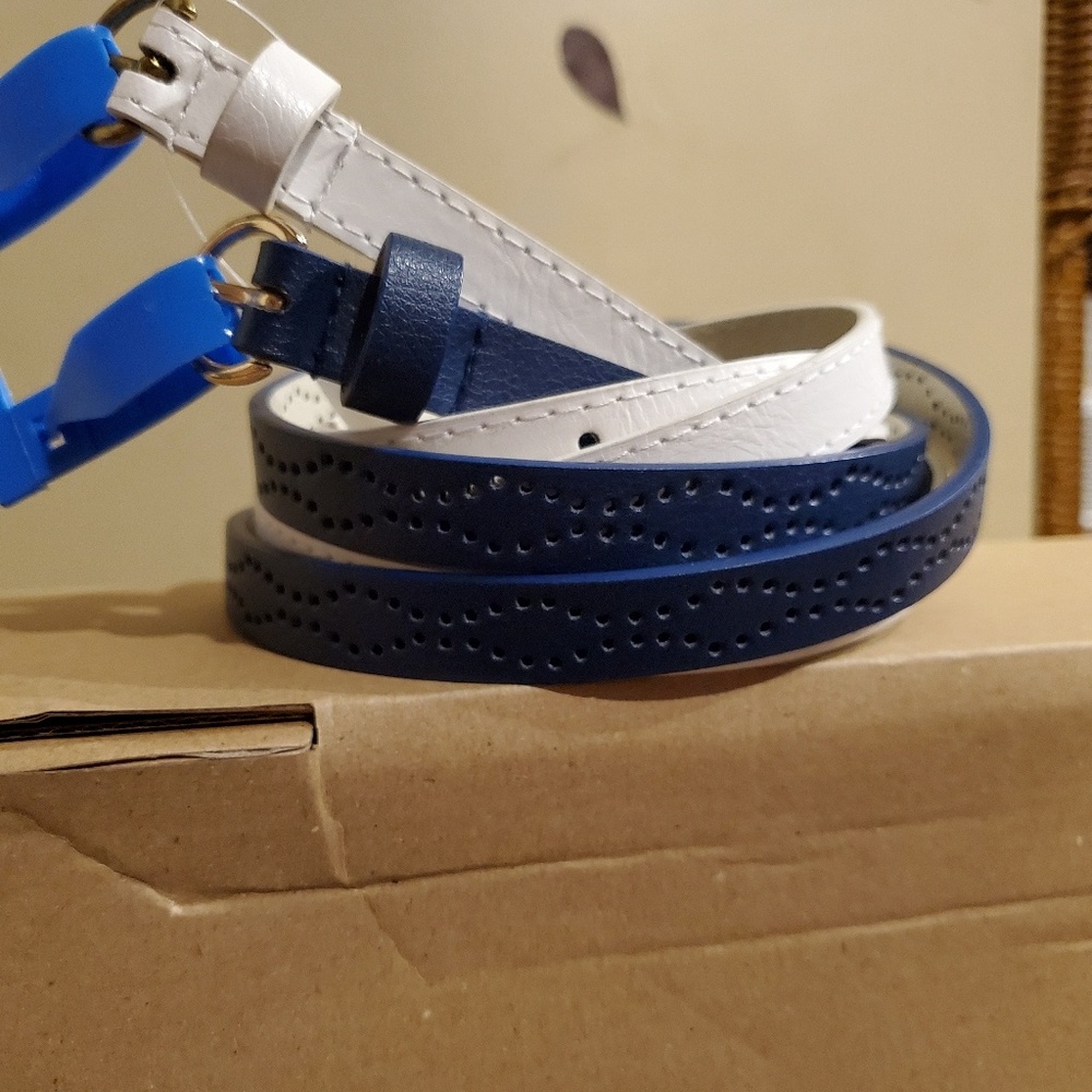 Blue and white  belt